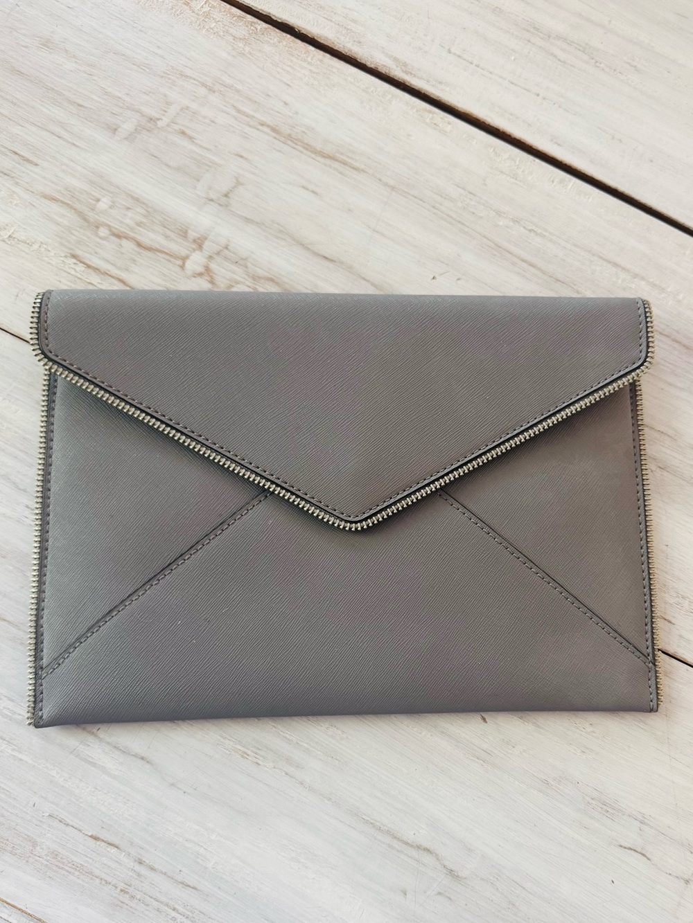 Rebecca Minkoff Zipper Trim Leather Clutch